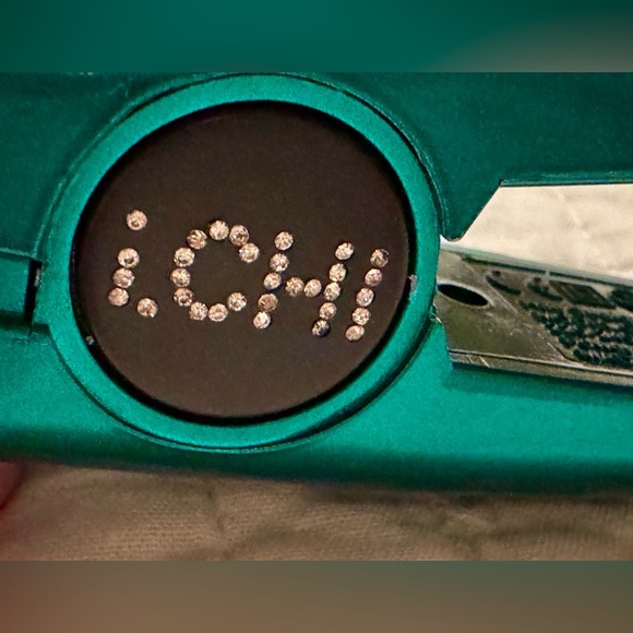 ICHI 1 Inch Ceramic Hair Straightening Iron Glitter Green NEW No Box - Picture 6 of 10